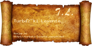 Turbéki Levente névjegykártya