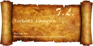 Turbéki Levente névjegykártya